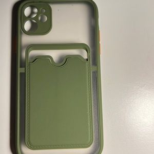 iphone 11 green phone case with card holder